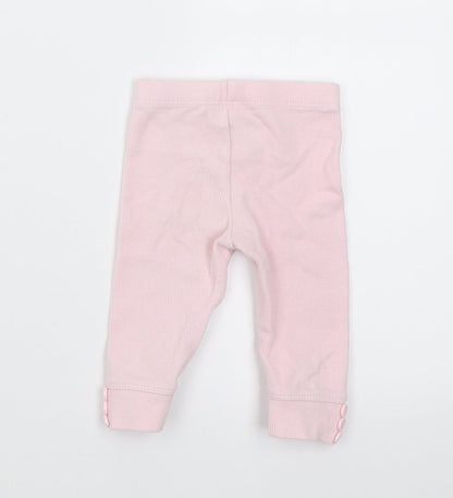 TU Girls Pink  Cotton Capri Trousers Size 3-6 Months  Pullover