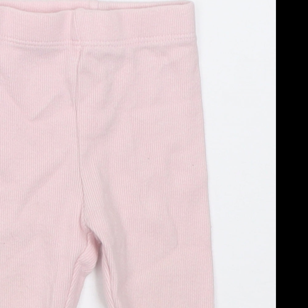 TU Girls Pink  Cotton Capri Trousers Size 3-6 Months  Pullover