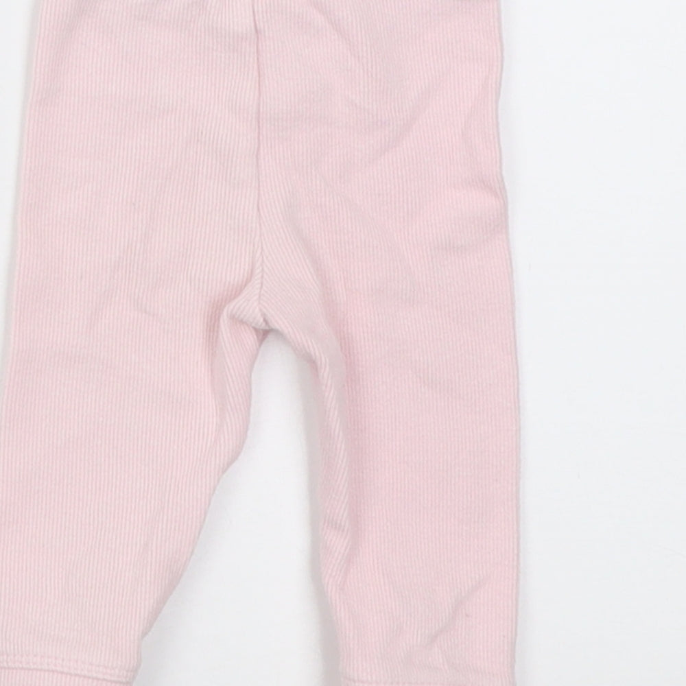 TU Girls Pink  Cotton Capri Trousers Size 3-6 Months  Pullover