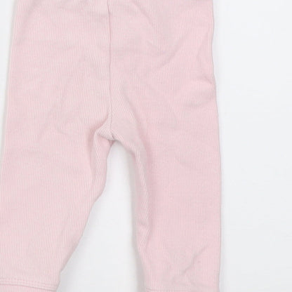 TU Girls Pink  Cotton Capri Trousers Size 3-6 Months  Pullover