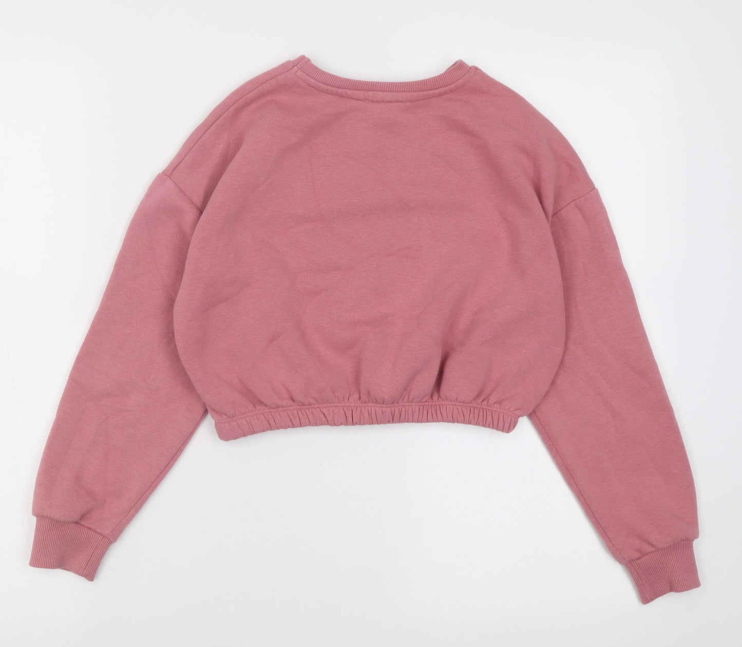 New Look Girls Pink  Cotton Pullover Sweatshirt Size 10-11 Years  Pullover - Bee yourself