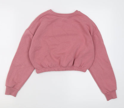 New Look Girls Pink  Cotton Pullover Sweatshirt Size 10-11 Years  Pullover - Bee yourself