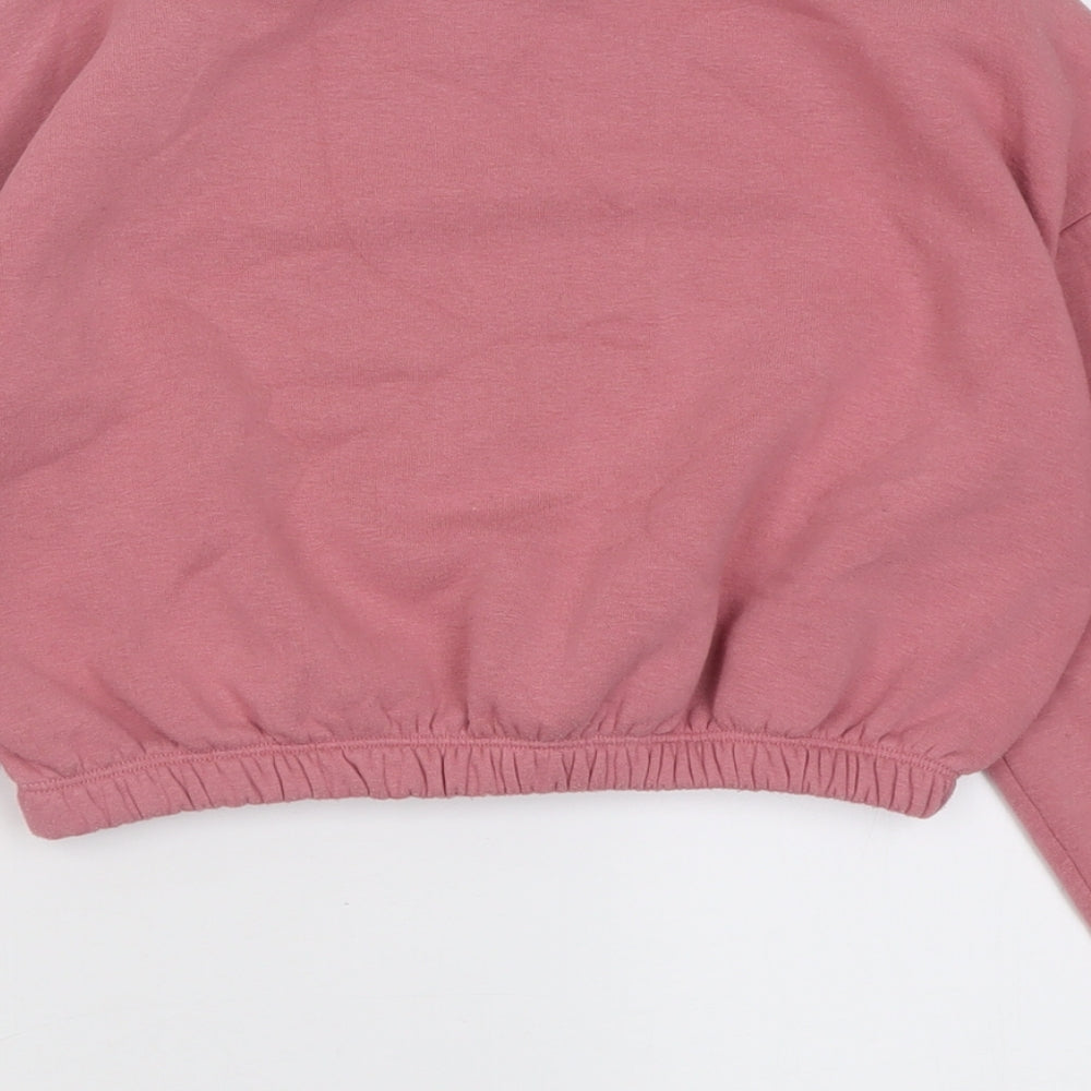 New Look Girls Pink  Cotton Pullover Sweatshirt Size 10-11 Years  Pullover - Bee yourself