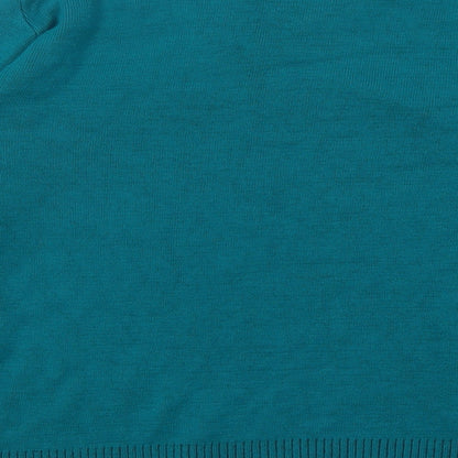 reflect knitwear Womens Green Crew Neck Geometric Acrylic Pullover Jumper Size M