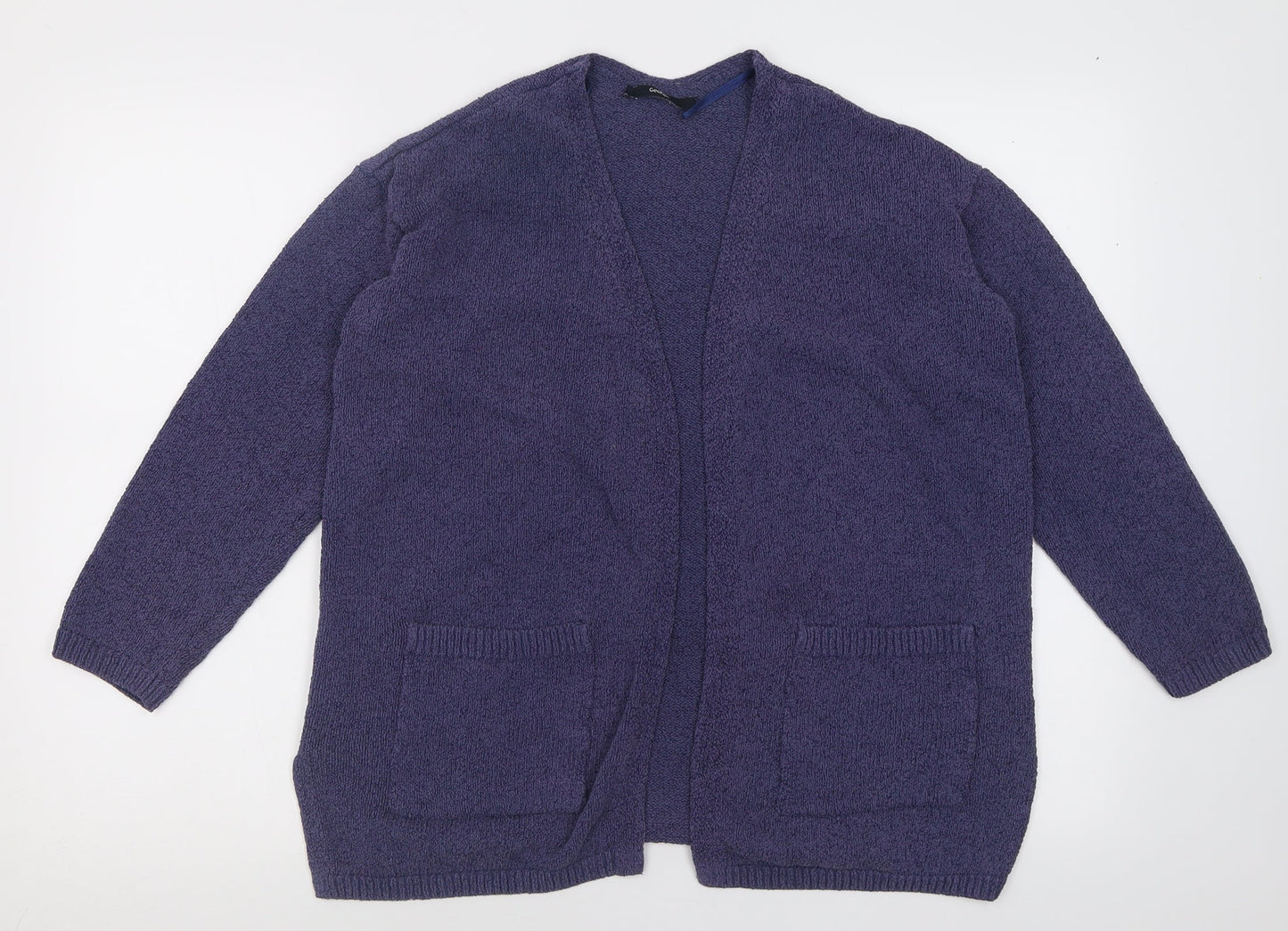 George Womens Purple V-Neck  Cotton Cardigan Jumper Size 10