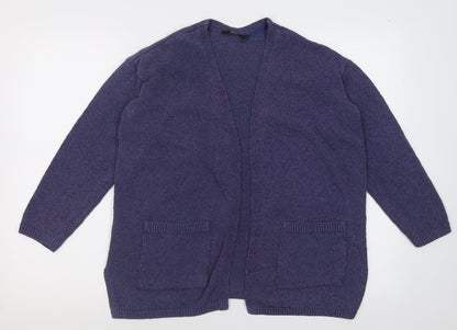 George Womens Purple V-Neck  Cotton Cardigan Jumper Size 10
