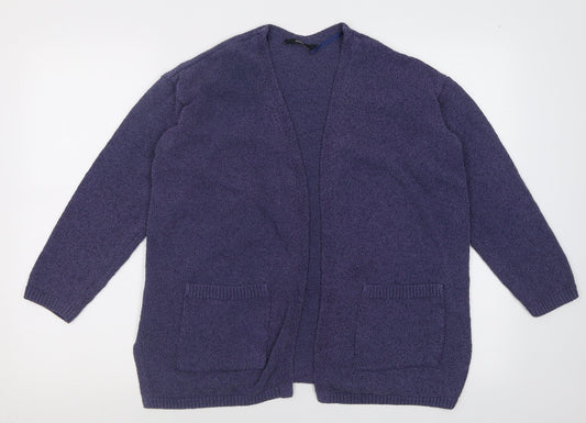 George Womens Purple V-Neck  Cotton Cardigan Jumper Size 10