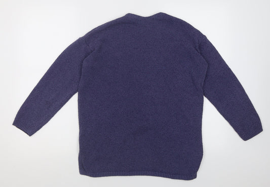 George Womens Purple V-Neck  Cotton Cardigan Jumper Size 10