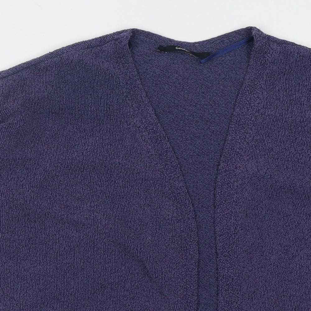 George Womens Purple V-Neck  Cotton Cardigan Jumper Size 10