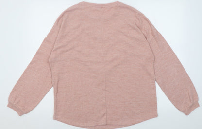 Womens UK Size 14 Papaya Pink Pullover Jumper