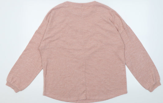 Womens UK Size 14 Papaya Pink Pullover Jumper