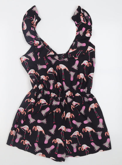 Atmosphere Womens Pink Geometric Polyester Playsuit One-Piece Size 8  Pullover - Flamingo