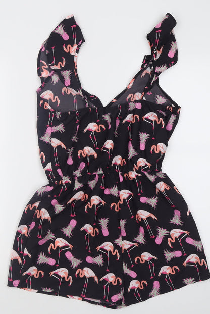 Atmosphere Womens Pink Geometric Polyester Playsuit One-Piece Size 8  Pullover - Flamingo