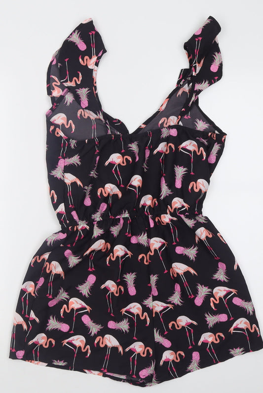 Atmosphere Womens Pink Geometric Polyester Playsuit One-Piece Size 8  Pullover - Flamingo