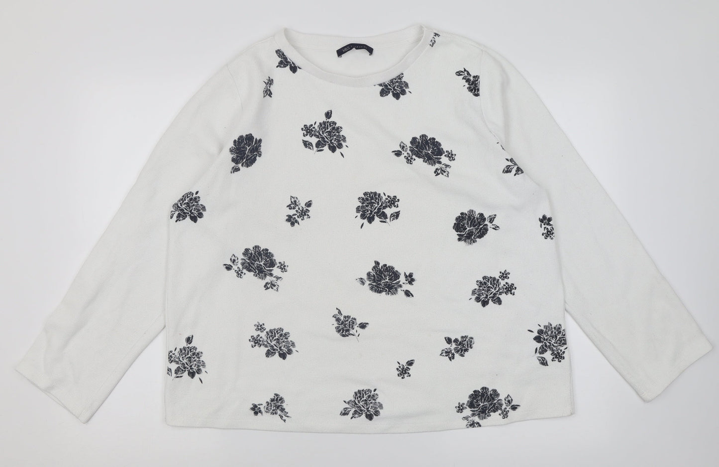 Womens UK Size 16 Marks and Spencer White Pullover Jumper