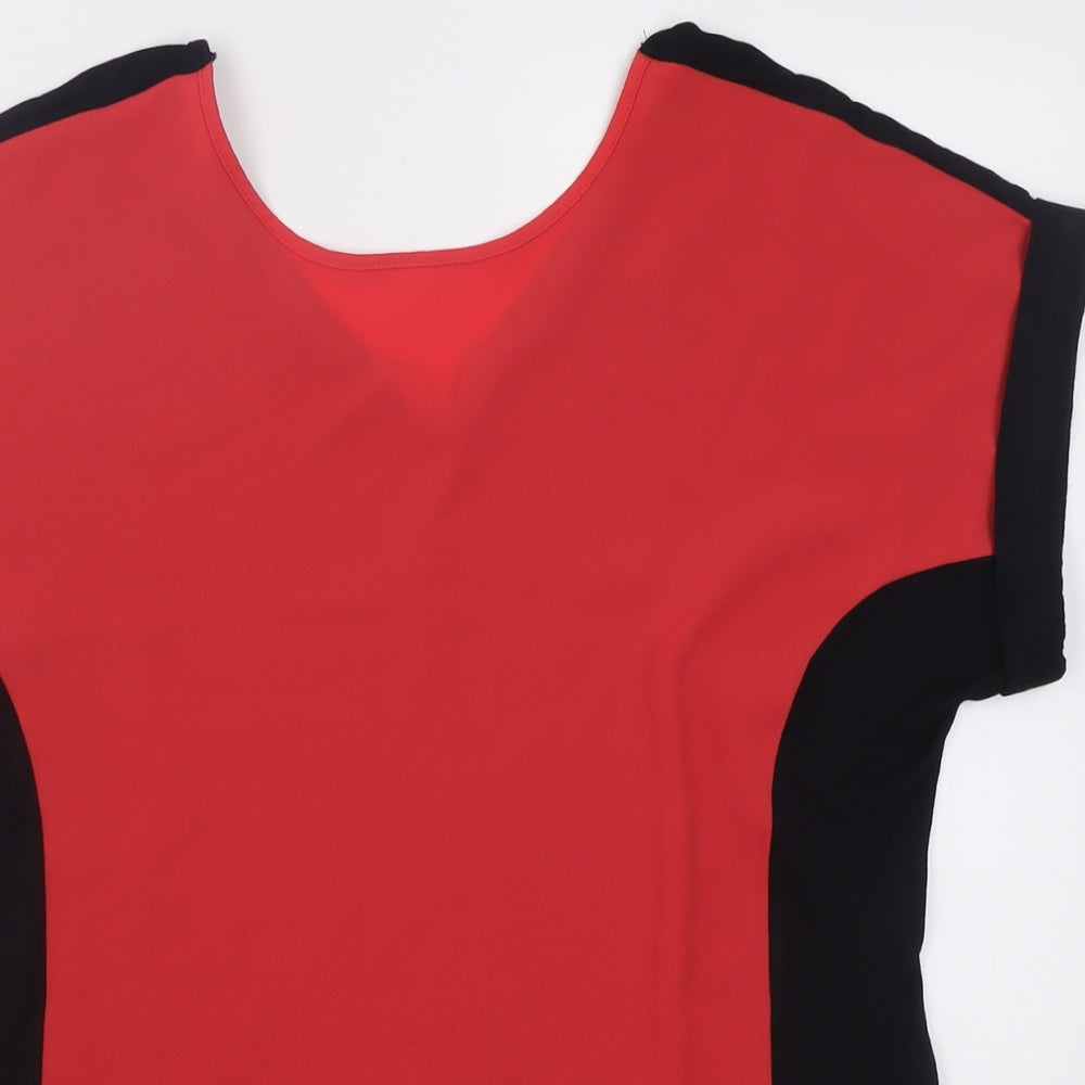 F&F Womens Pink  Polyester Basic T-Shirt Size 10 Crew Neck