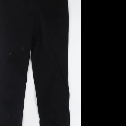 Topshop Womens Black  Cotton Skinny Jeans Size 28 L32 in Regular Button