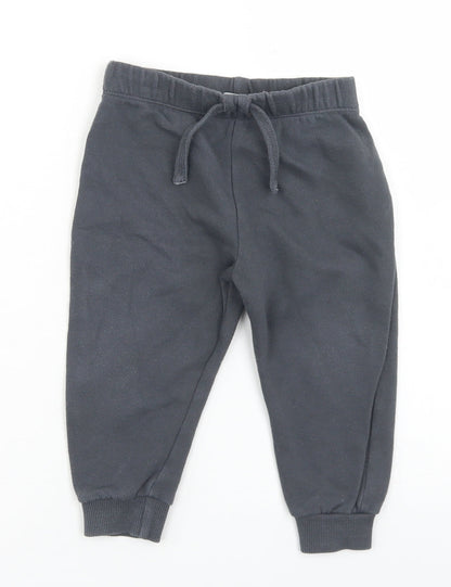 F&F Girls Grey  Cotton Jogger Trousers Size 12-18 Months