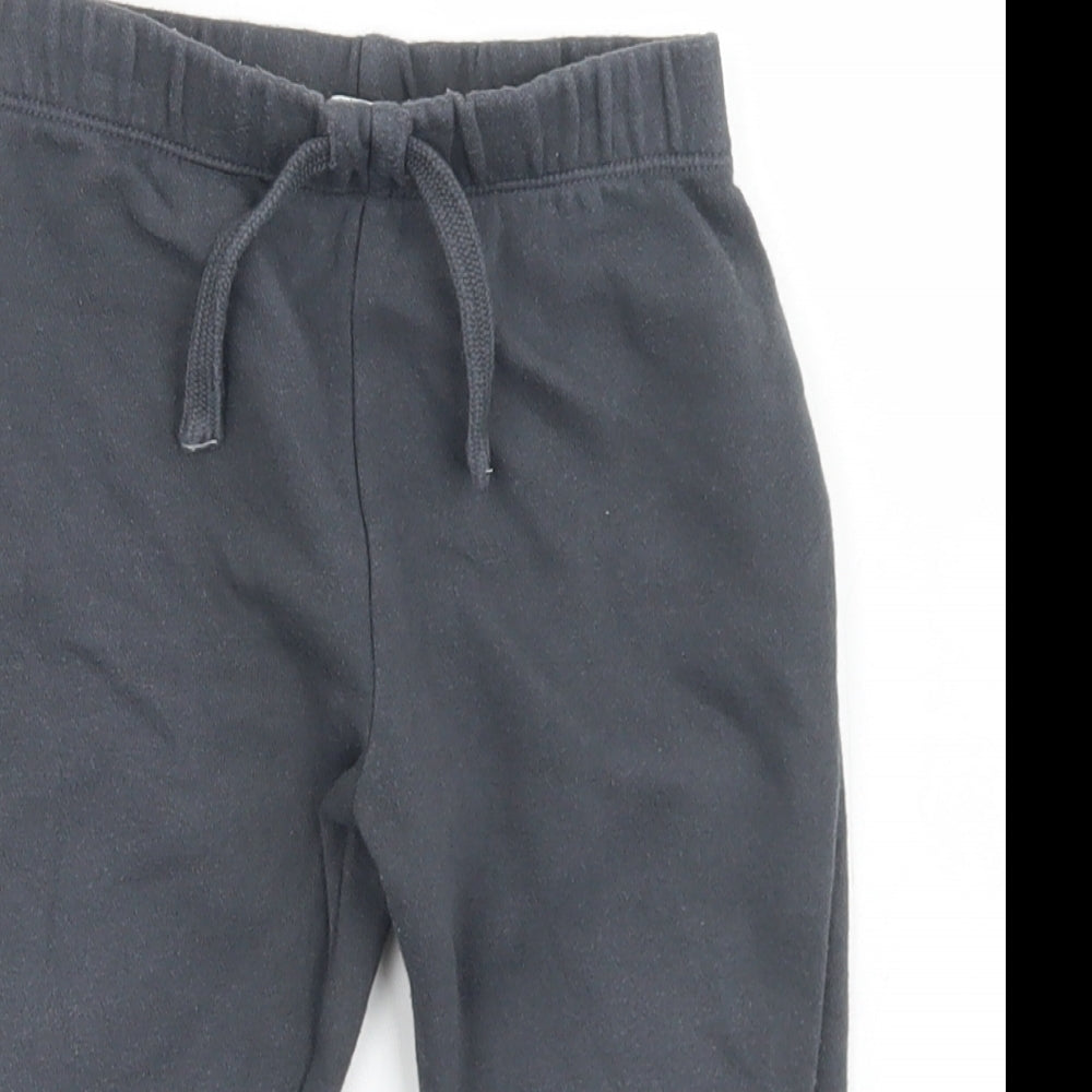 F&F Girls Grey  Cotton Jogger Trousers Size 12-18 Months