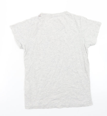 URBN DEPT Boys Grey  Cotton Basic T-Shirt Size 10 Years Crew Neck  - Skull