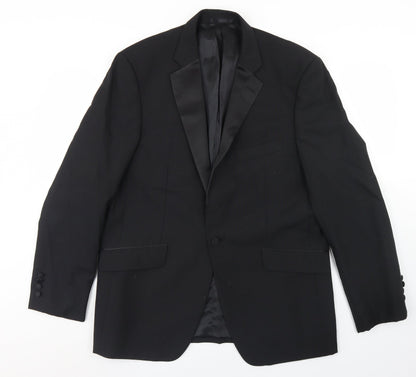 Daniel Graham Mens Black  Polyester Jacket Blazer Size 42