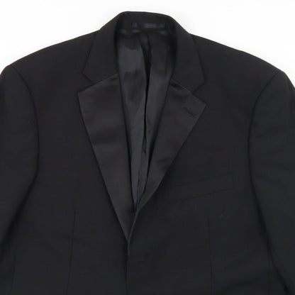 Daniel Graham Mens Black  Polyester Jacket Blazer Size 42
