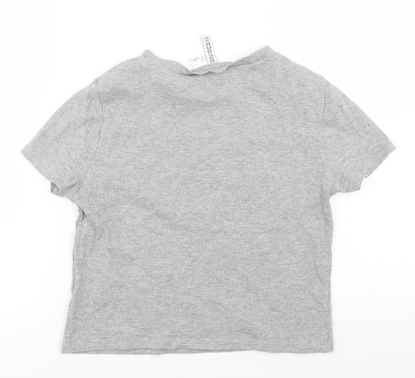 Womens UK Size L Divided Grey Cropped T-Shirt