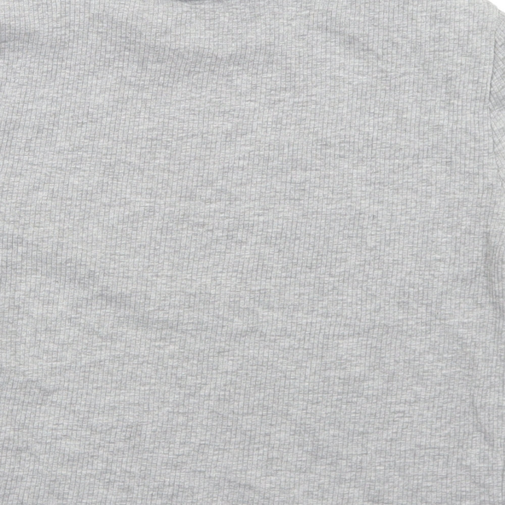 Womens UK Size L Divided Grey Cropped T-Shirt