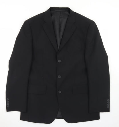George Mens Black  Polyester Jacket Blazer Size 38