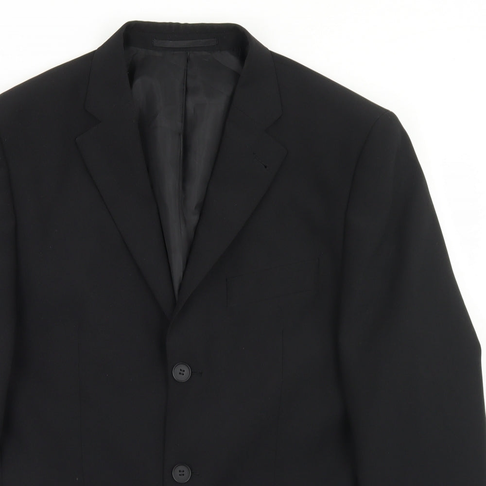 George Mens Black  Polyester Jacket Blazer Size 38