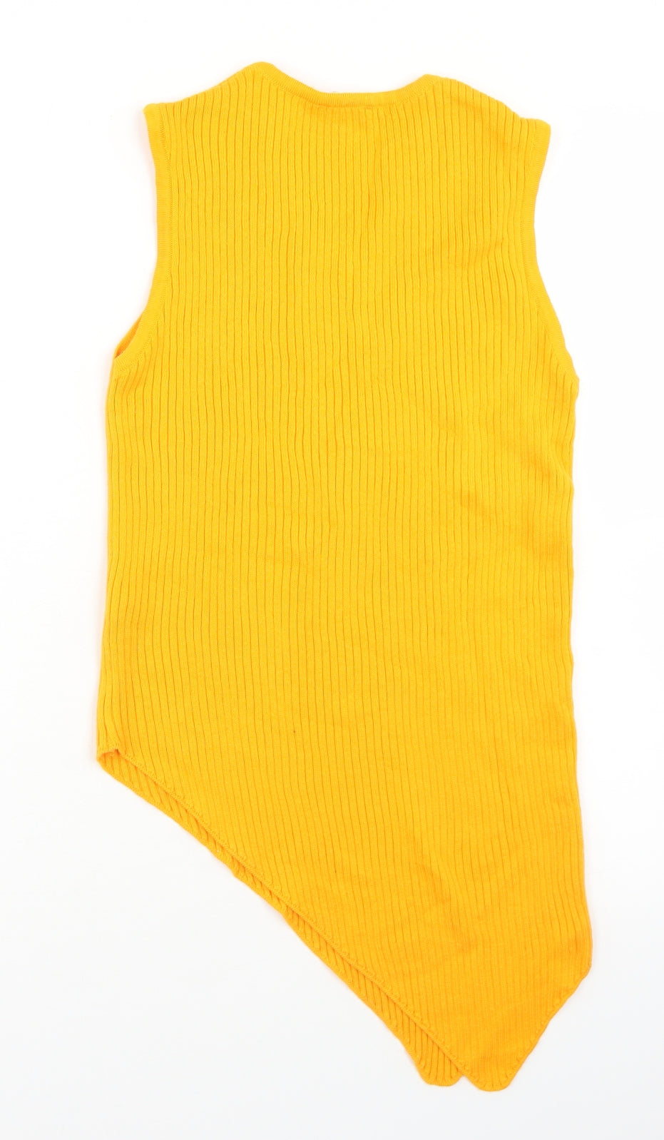 Womens UK Size 10 River Island Yellow Basic Tank