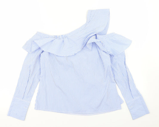 Womens UK Size 6 New Look Blue Basic Blouse
