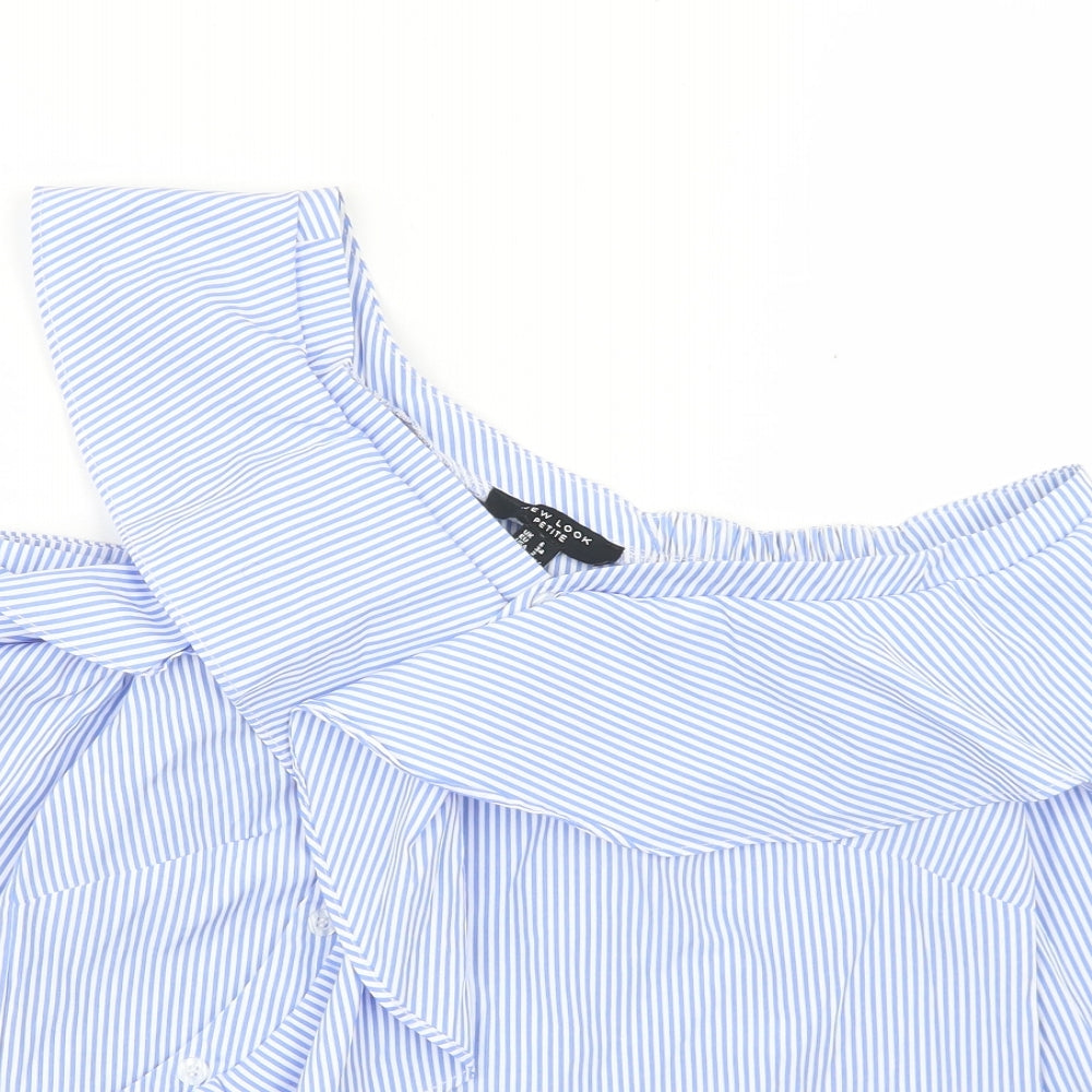 Womens UK Size 6 New Look Blue Basic Blouse