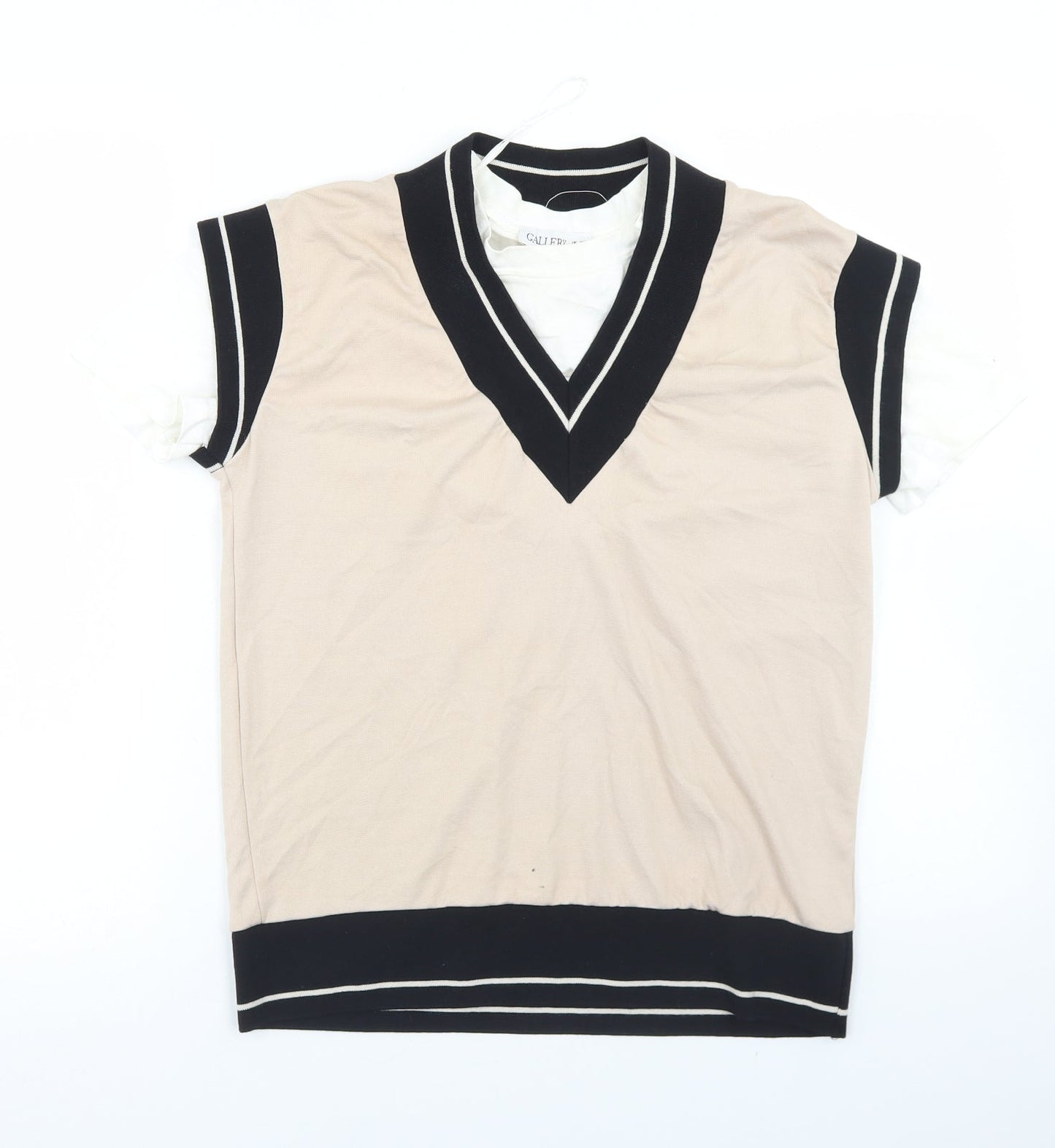 Womens UK Size XS Gallery Beige Basic Tank