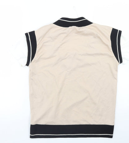 Womens UK Size XS Gallery Beige Basic Tank