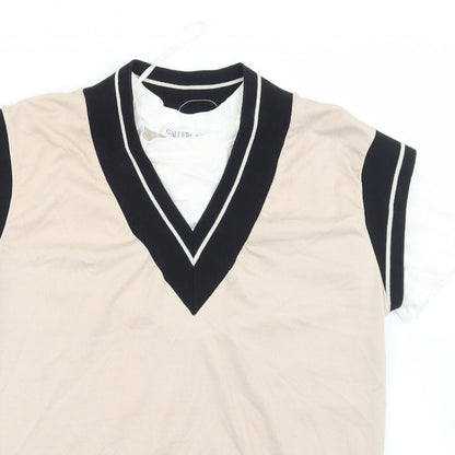 Womens UK Size XS Gallery Beige Basic Tank