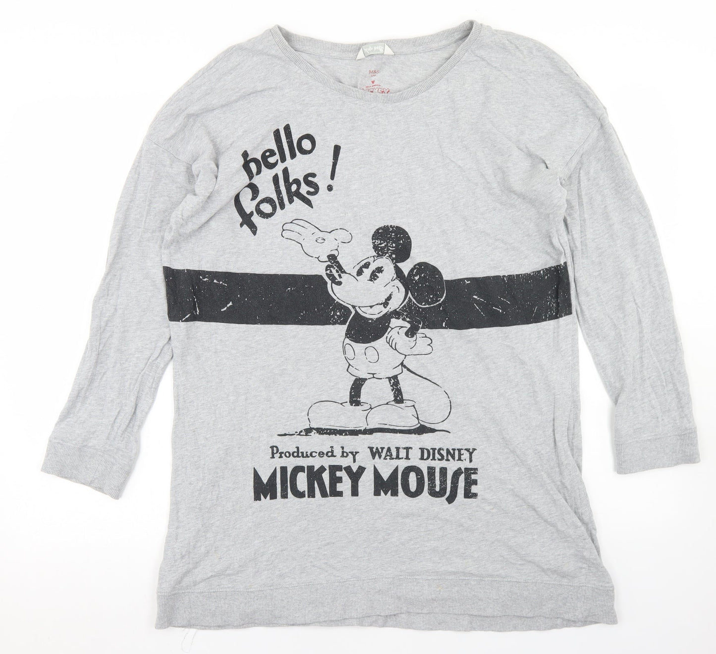 Womens UK Size 14 Marks and Spencer Grey Basic T-Shirt