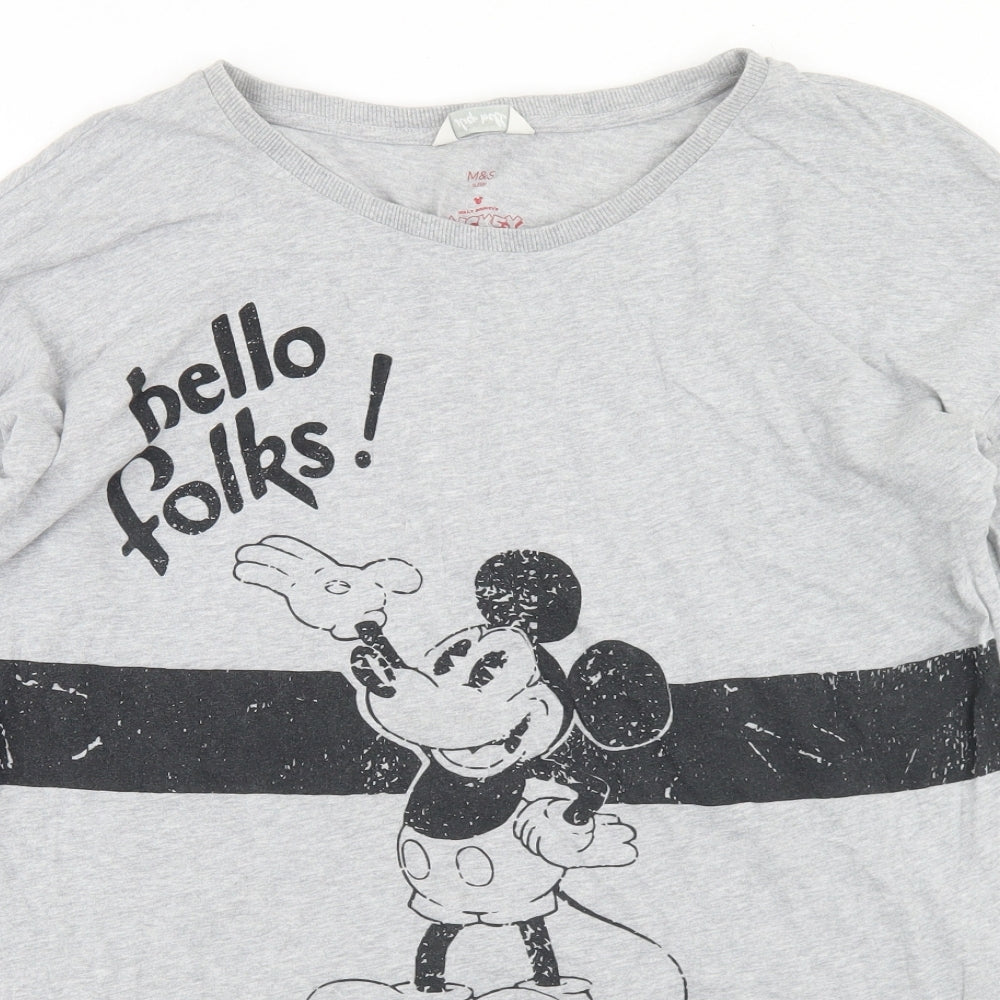 Womens UK Size 14 Marks and Spencer Grey Basic T-Shirt