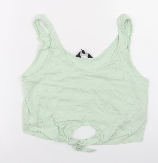 Womens UK Size 8 New Look Green Cropped Tank