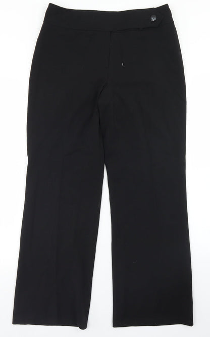 Vogue Womens Black  Polyester Dress Pants Trousers Size 10 L28 in Regular Button