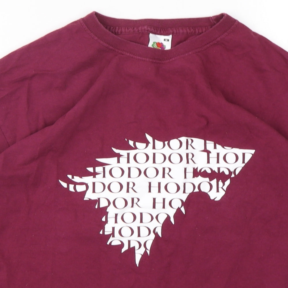Mens UK Size M Fruit of the Loom Purple  T-Shirt