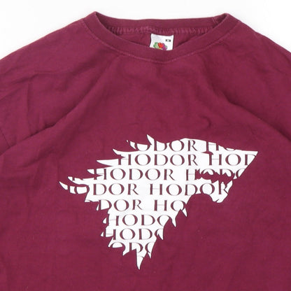 Mens UK Size M Fruit of the Loom Purple  T-Shirt