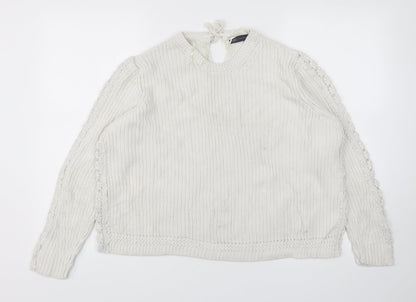 Womens UK Size XL Marks and Spencer White Pullover Jumper