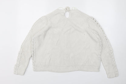 Womens UK Size XL Marks and Spencer White Pullover Jumper