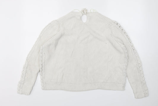 Womens UK Size XL Marks and Spencer White Pullover Jumper
