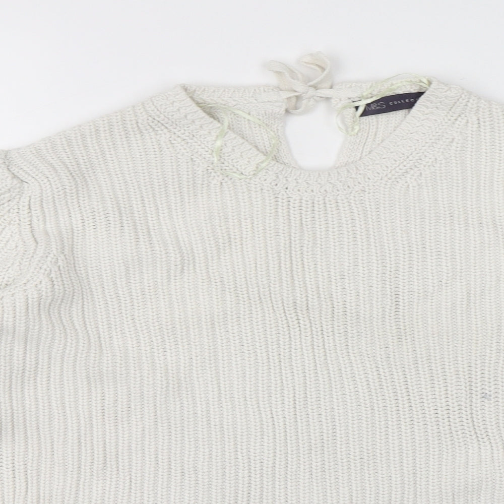 Womens UK Size XL Marks and Spencer White Pullover Jumper