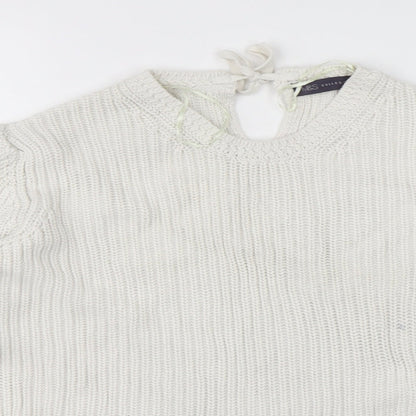 Womens UK Size XL Marks and Spencer White Pullover Jumper