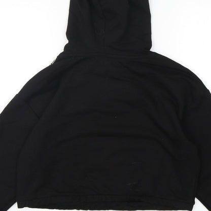 Brave Soul  Womens Black Animal Print Cotton Pullover Hoodie Size XS  Pullover - Cropped