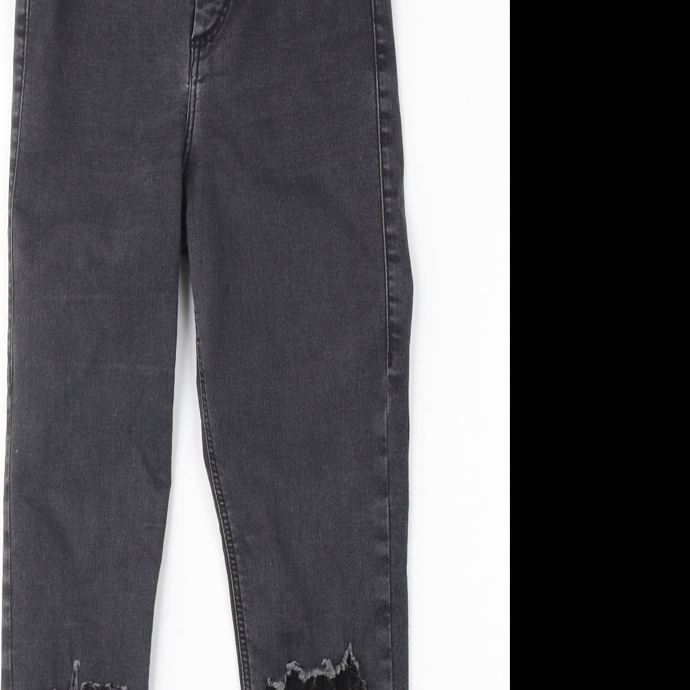 Topshop Womens Black  Cotton Skinny Jeans Size 26 in L30 in Regular