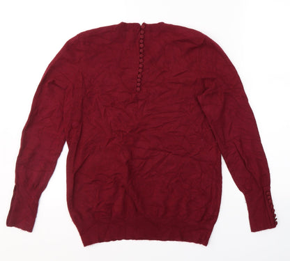 Womens UK Size M SAVIOR Red Pullover Jumper